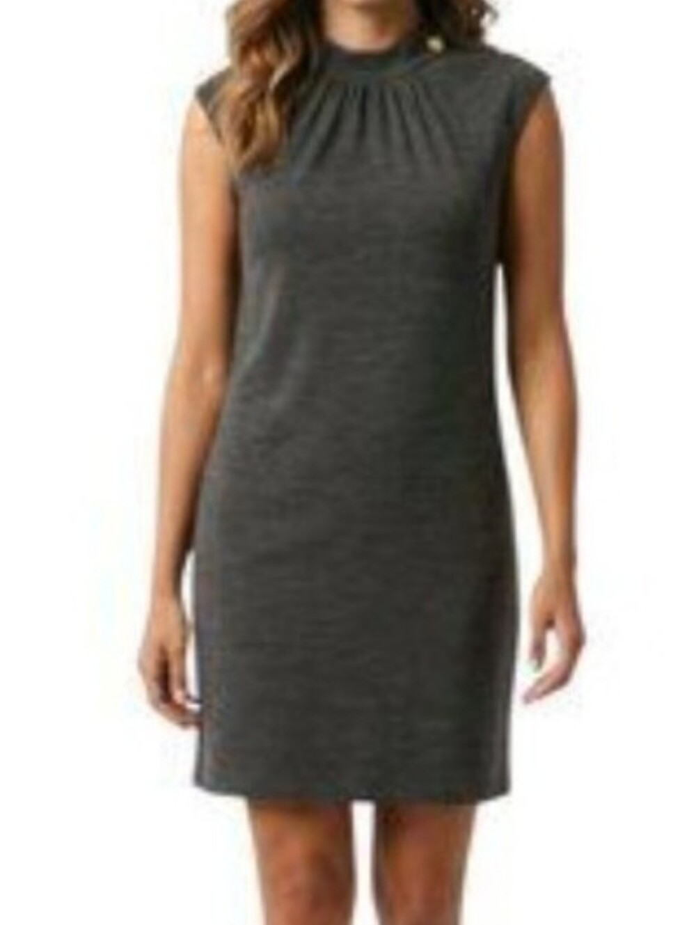 Milly NY Charcoal Gray Sleeveless Wool Shift Dress Small